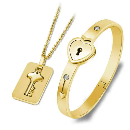 Set Bracciale e Collana ‘Love & Lock’