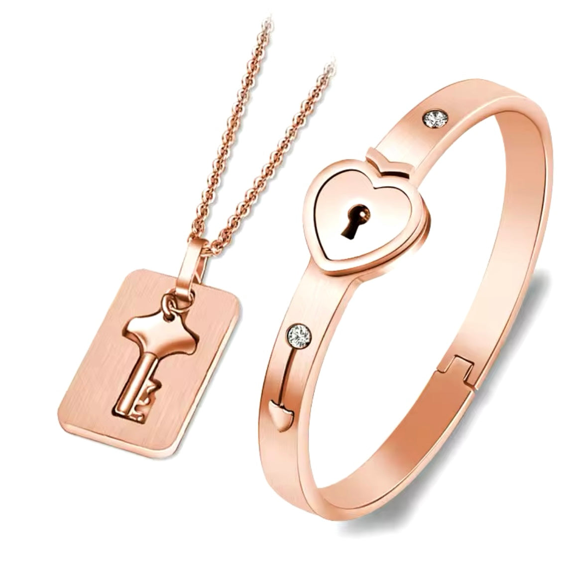 Set Bracciale e Collana ‘Love & Lock’