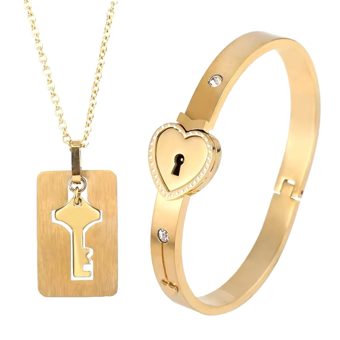 Set Bracciale e Collana ‘Love & Lock’