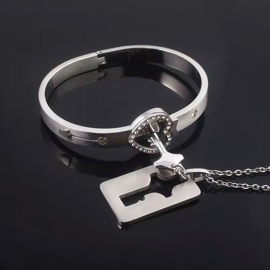 Set Bracciale e Collana ‘Love & Lock’