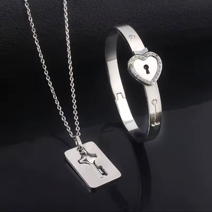 Set Bracciale e Collana ‘Love & Lock’