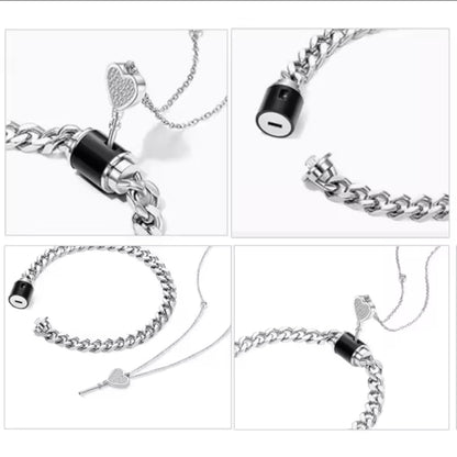 Set Bracciale e Collana ‘Love & Lock’