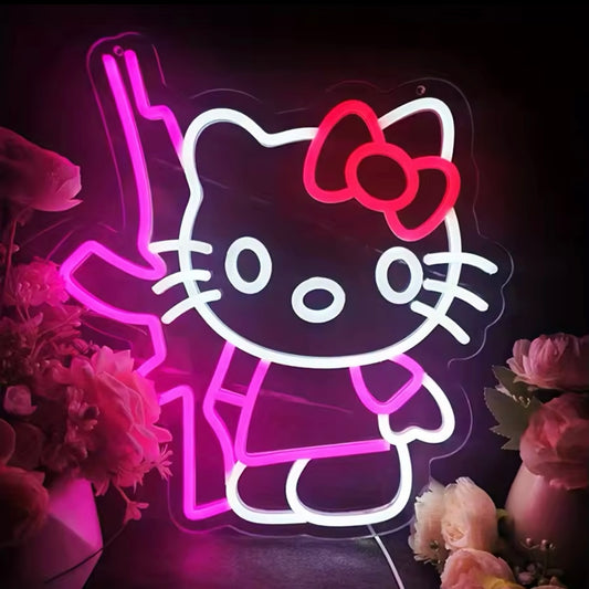 Lampada in Stile Neon Hello Kitty Armata