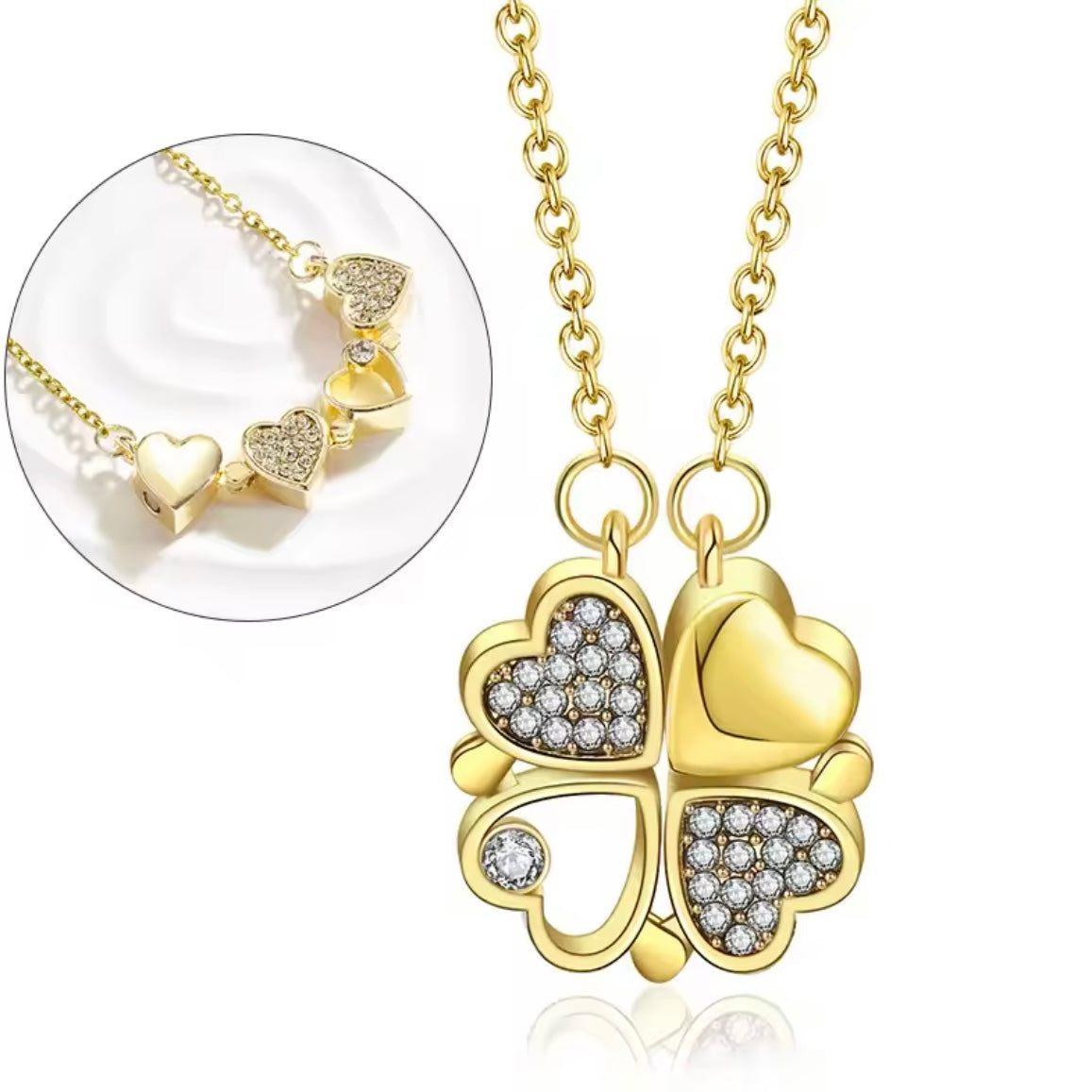 Collana ‘Magnetic Love’ 2 in 1 Oro/Argento