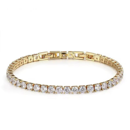 Bracciale Tennis con Zirconi da 4mm Oro/Argento