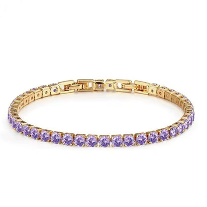 Bracciale Tennis con Zirconi da 4mm Oro/Argento