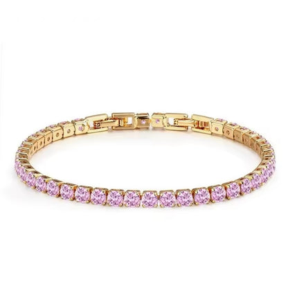 Bracciale Tennis con Zirconi da 4mm Oro/Argento