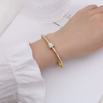 Bracciale Minimal con Zirconi Oro/Argento