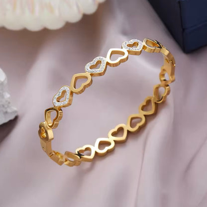 Bracciale 'Love' con Zirconi Oro/Argento