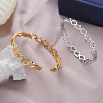 Bracciale 'Love' con Zirconi Oro/Argento