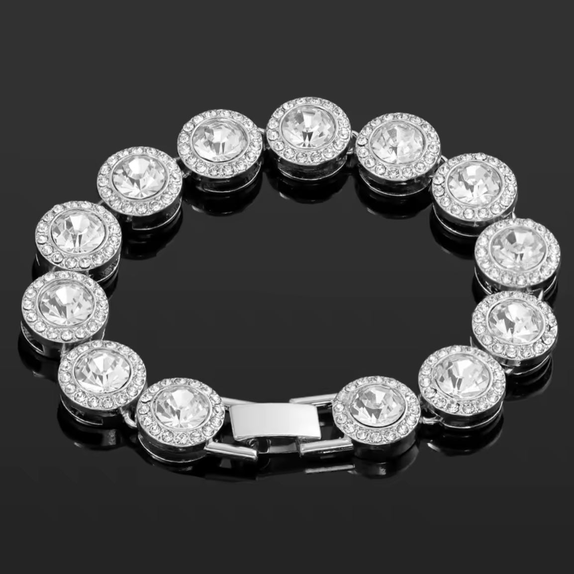 Bracciali 'Full Iced' con Zirconi Bianchi - Argento