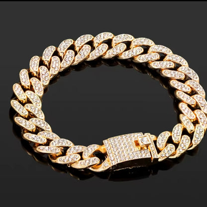 Bracciali 'Full Iced' con Zirconi Bianchi - Oro