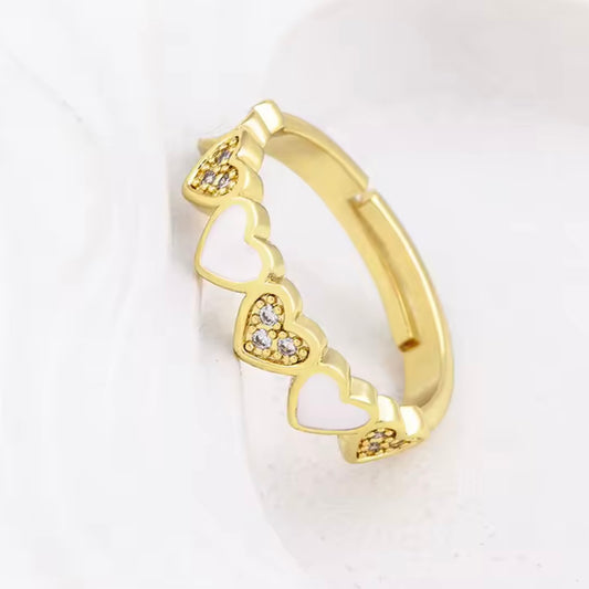 Anello 'Minimal Love' Colorato con Zirconi Oro