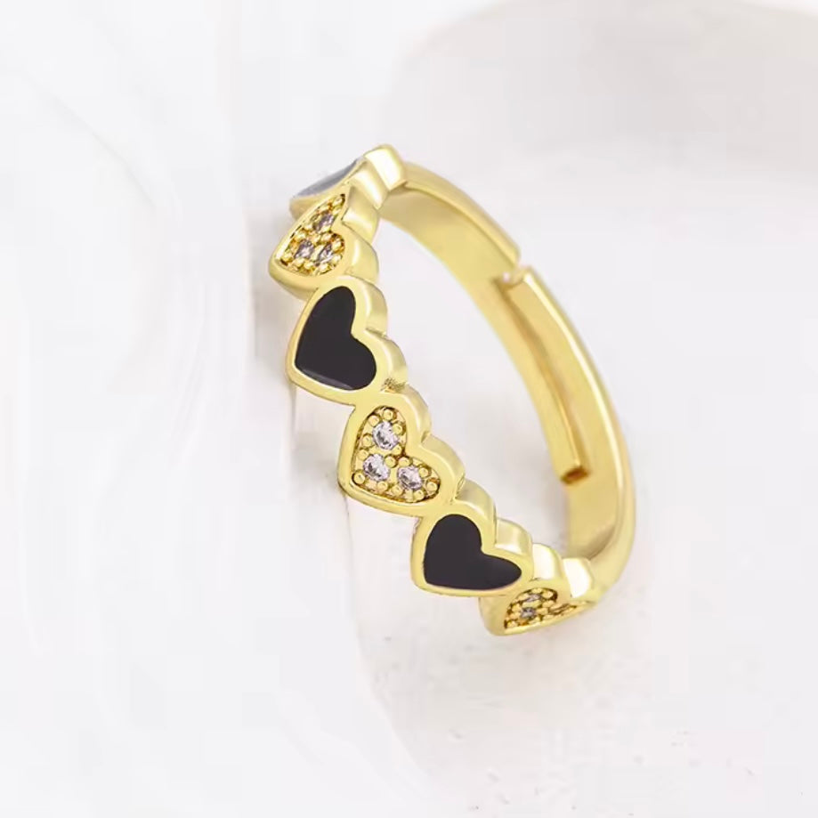 Anello 'Minimal Love' Colorato con Zirconi Oro