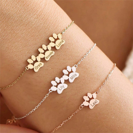 Bracciale Personalizzato Amici 4 Zampe Oro/Oro Rosa/Argento