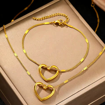 Set Bracciale e Collana ‘Minimal Love’ Oro/Argento